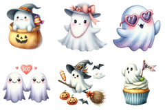 Halloween Cute Ghost Clipart Bundle 99 - CraftNest - Digital Crafting and Art