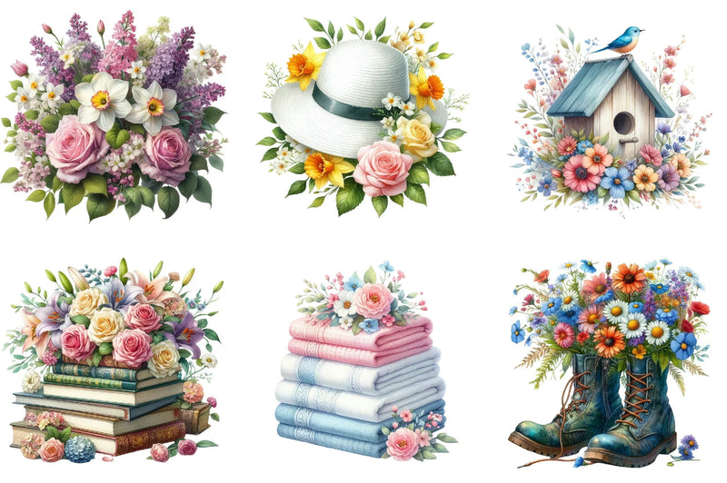 Hello Spring Clipart Bundle - CraftNest - Digital Crafting and Art