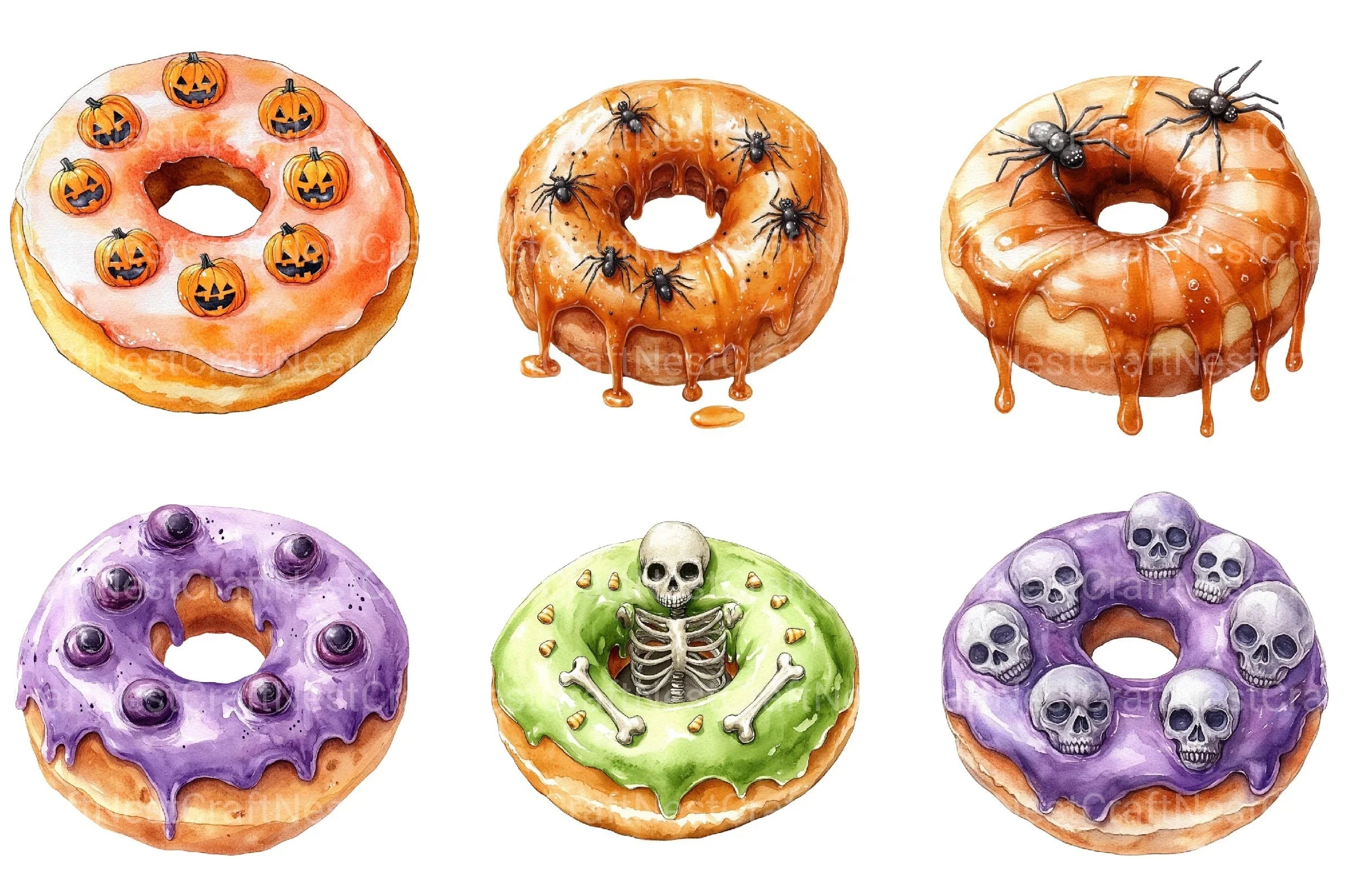 Halloween Donut Clipart Bundle - CraftNest - Digital Crafting and Art