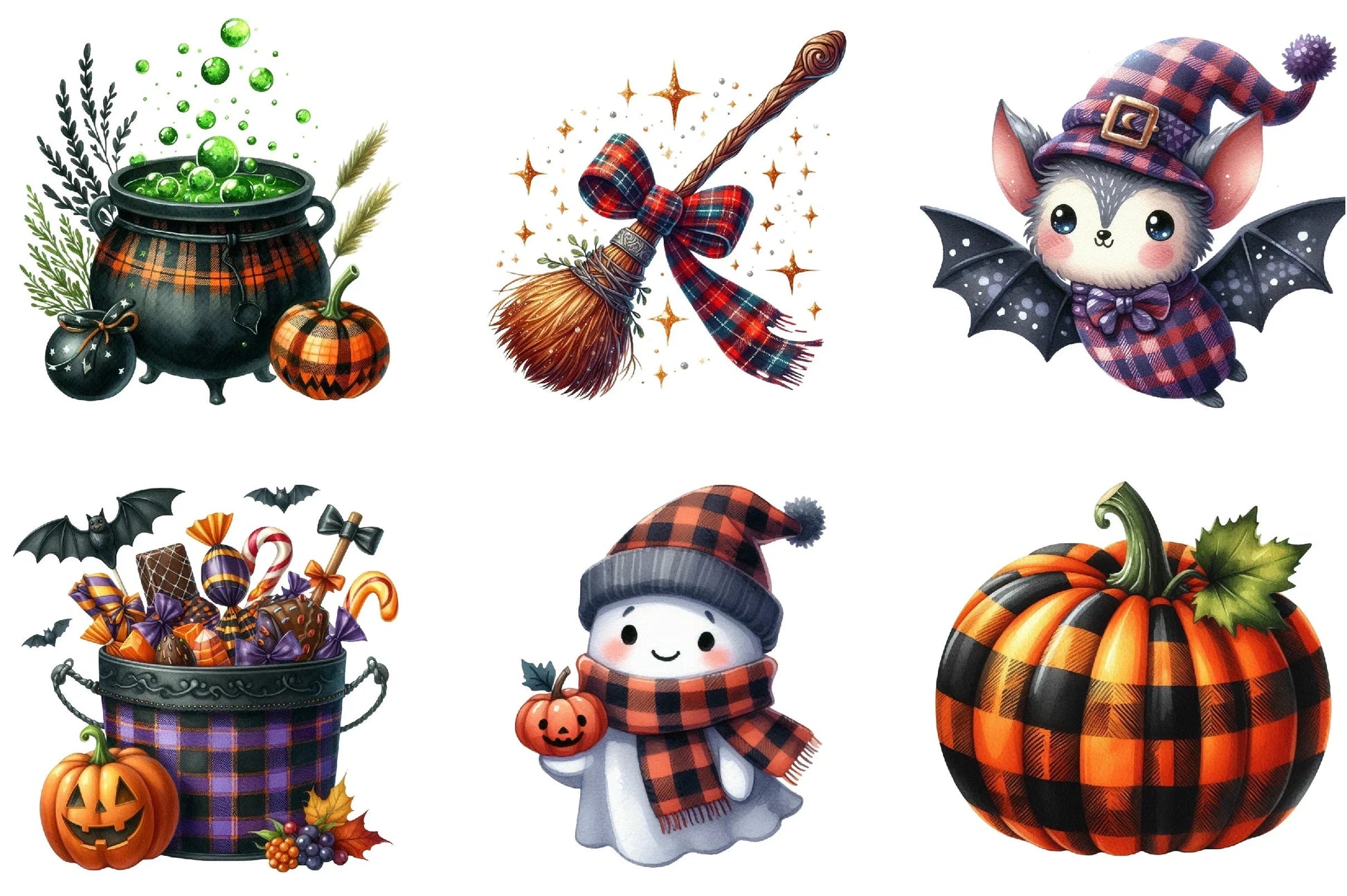 Halloween Autumn Plaid Clipart Bundle - CraftNest - Digital Crafting and Art