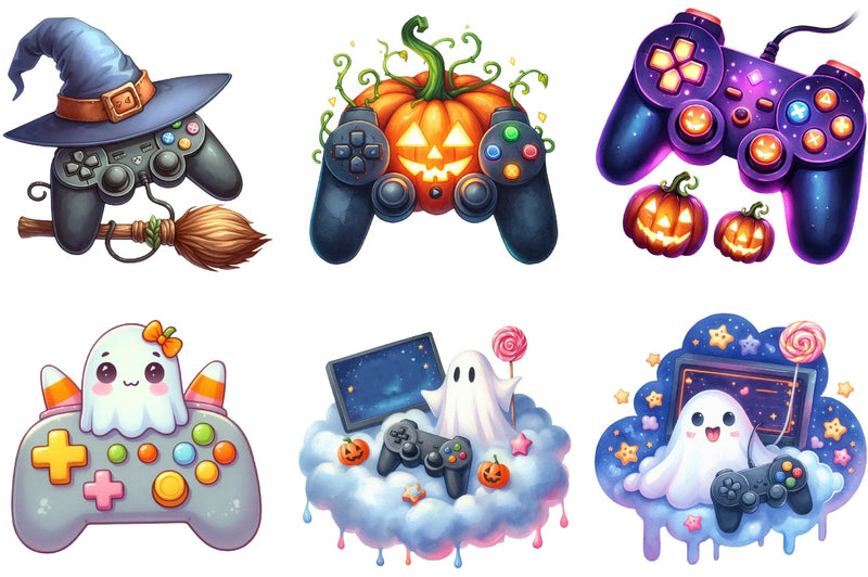 Halloween Gaming Controllers Clipart Bundle - CraftNest - Digital Crafting and Art