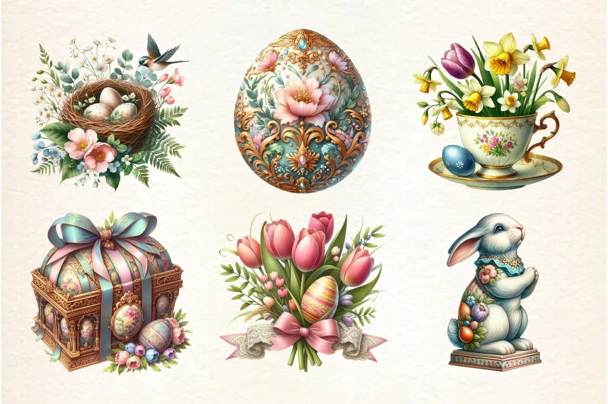Vintage Easter Clipart Bundle - CraftNest - Digital Crafting and Art
