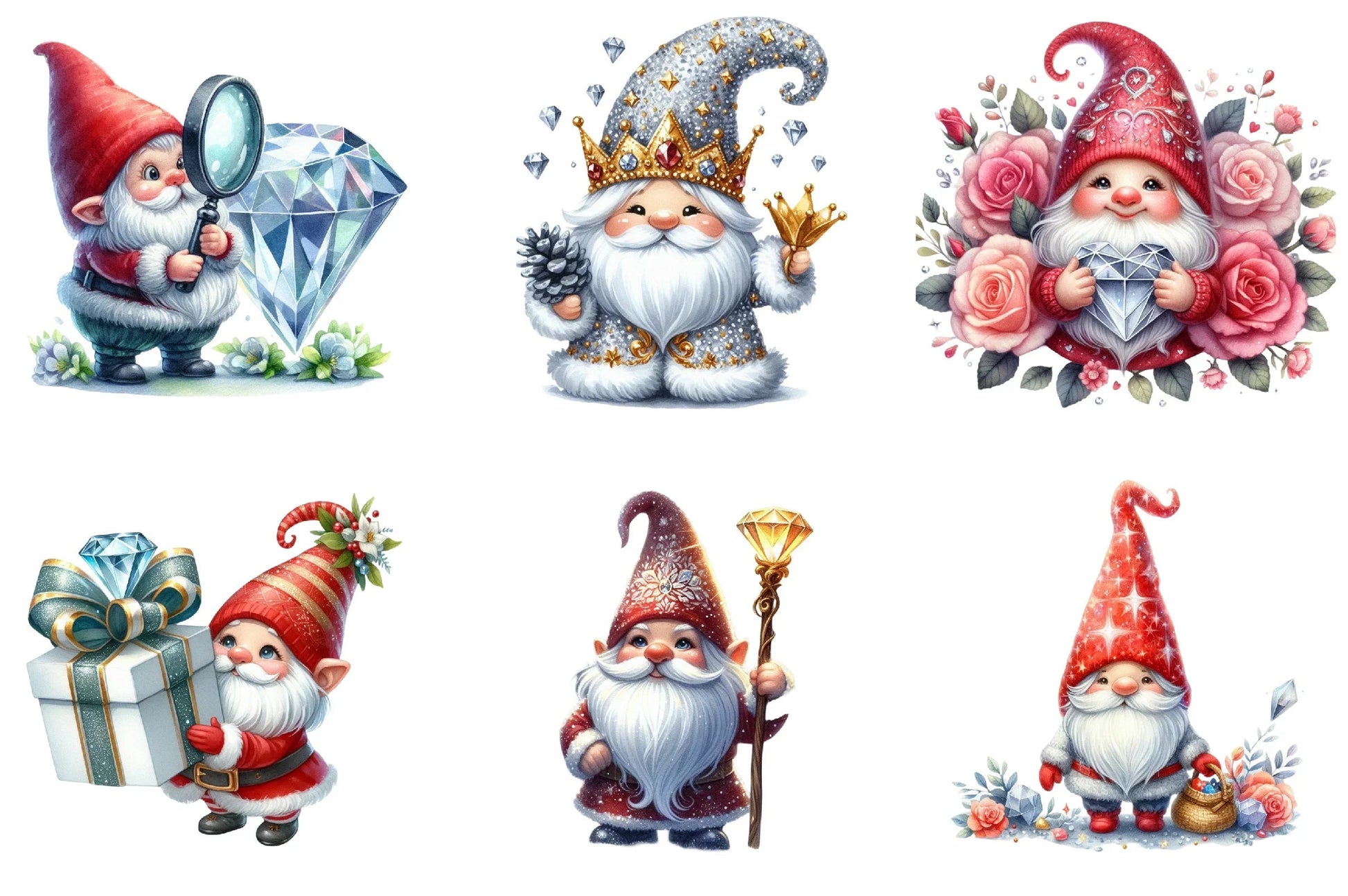 Diamond Gnome Clipart Bundle - CraftNest - Digital Crafting and Art