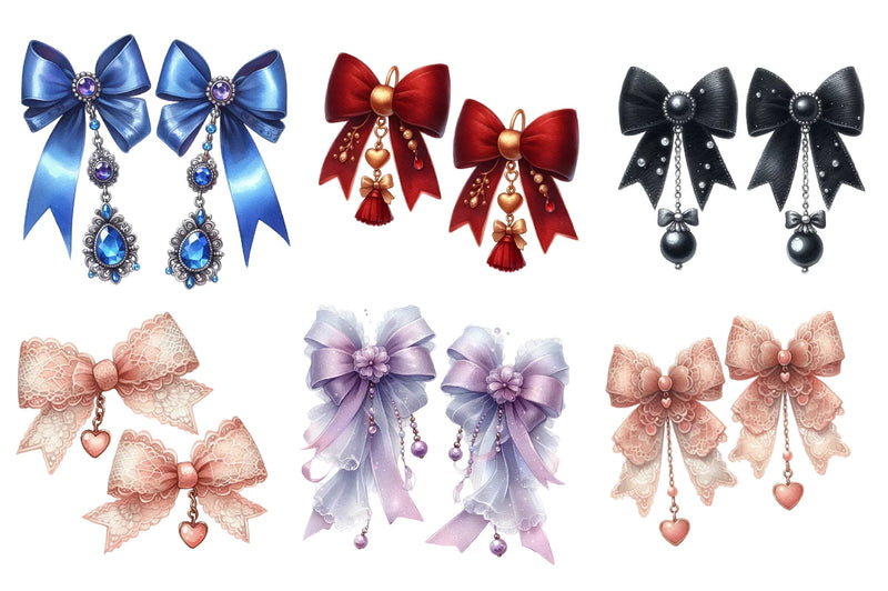 Bow Knot Earrings Clipart Bundle - CraftNest - Digital Crafting and Art
