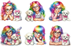 Quirky Girl Cute Whimsical Clipart Bundle - CraftNest - Digital Crafting and Art