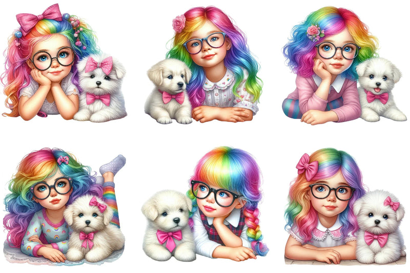 Quirky Girl Cute Whimsical Clipart Bundle - CraftNest - Digital Crafting and Art