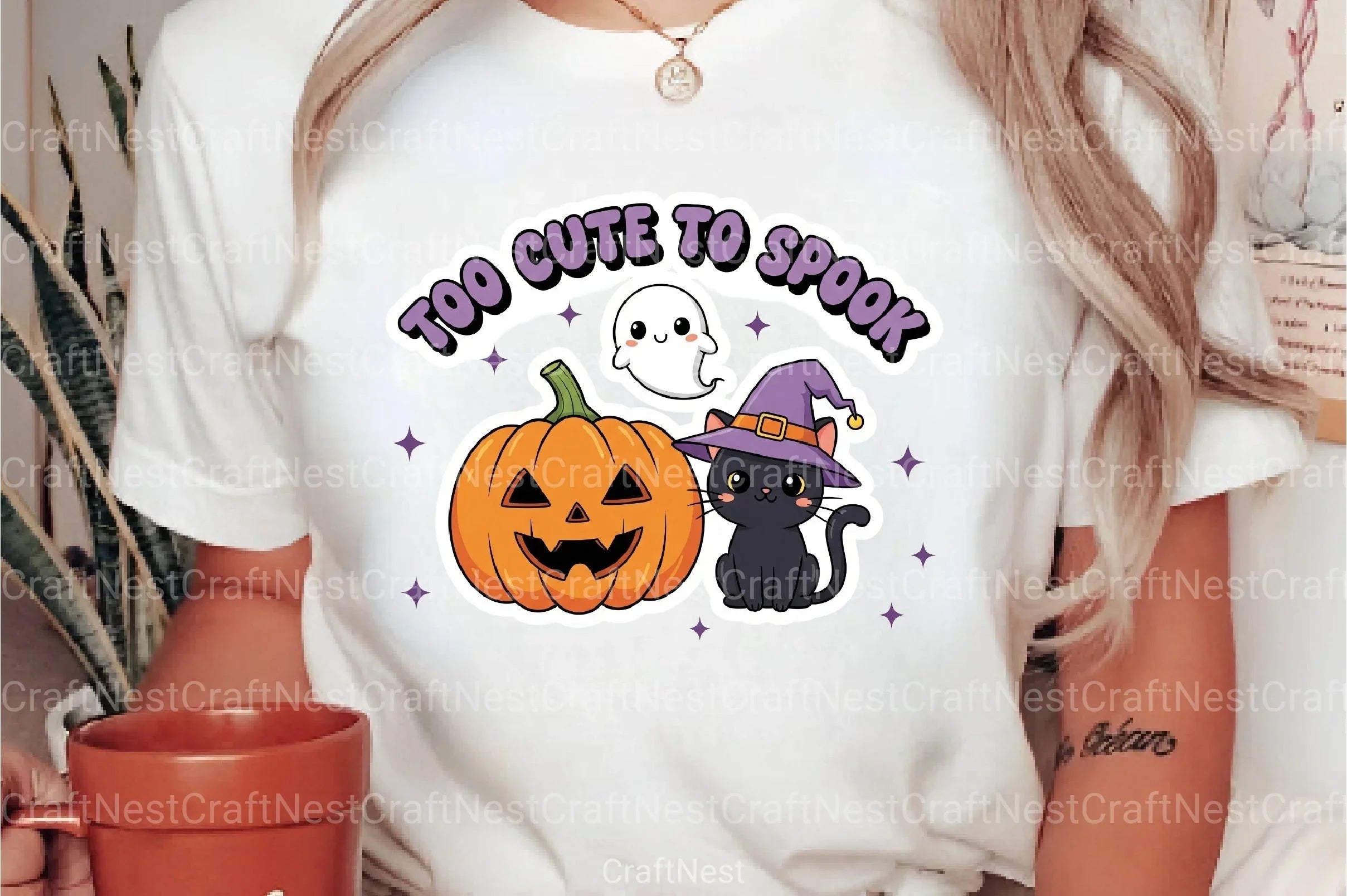 Cute Spook Halloween T-Shirt & Sticker Clipart Bundle - CraftNest - Digital Crafting and Art