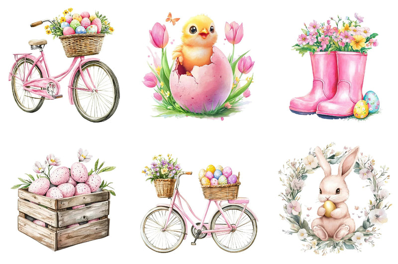 Pink Easter Clipart Bundle - CraftNest - Digital Crafting and Art