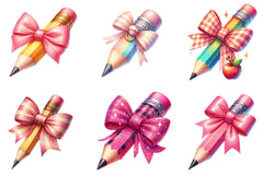 Colorful Coquette Pencil School Clipart Bundle  99 - CraftNest - Digital Crafting and Art