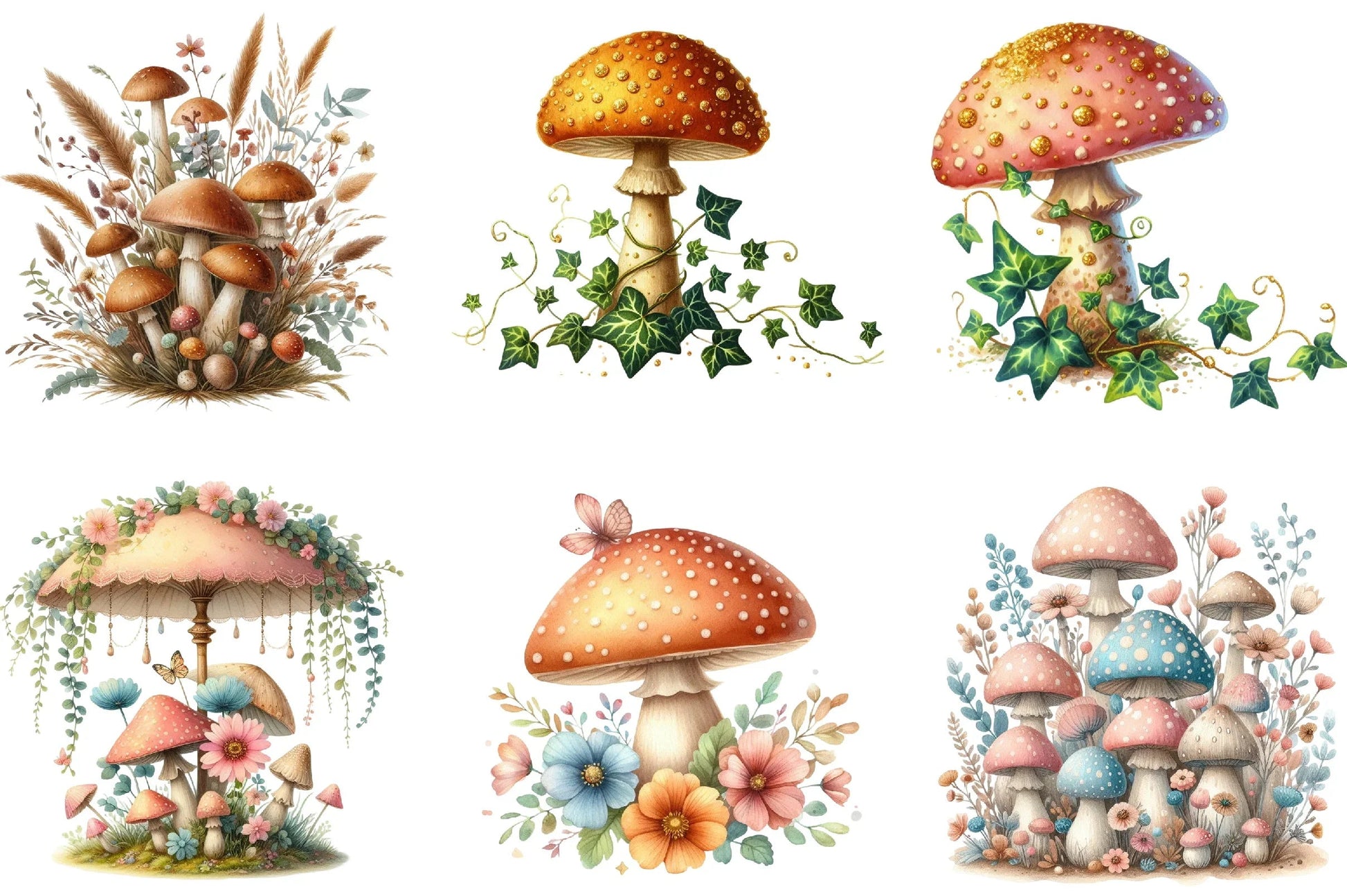 Summer Mushroom Clipart Bundle - CraftNest - Digital Crafting and Art