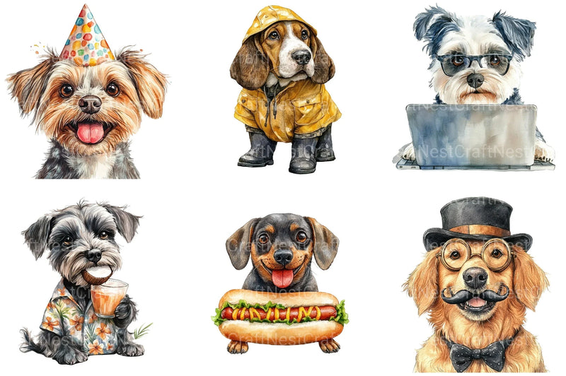 Quirky Dogs Clipart Bundle - CraftNest - Digital Crafting and Art