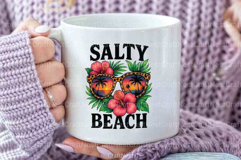 Salty Beach Summer Flowers Clipart Bundle - CraftNest - Digital Crafting and Art