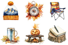Autumn Camping Trip Clipart Bundle 1 - CraftNest - Digital Crafting and Art