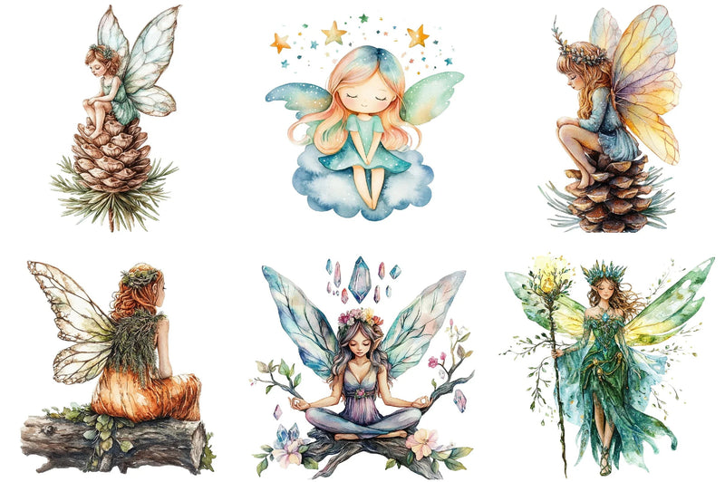 Boho Woodland Fairy Clipart Bundle - CraftNest - Digital Crafting and Art