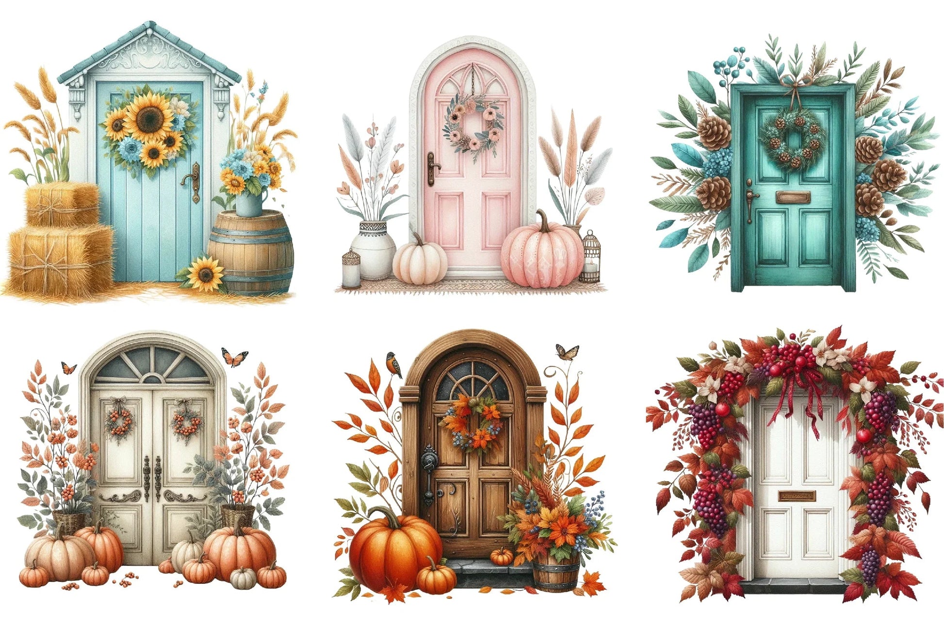 Autumn Door Clipart Bundle - CraftNest - Digital Crafting and Art