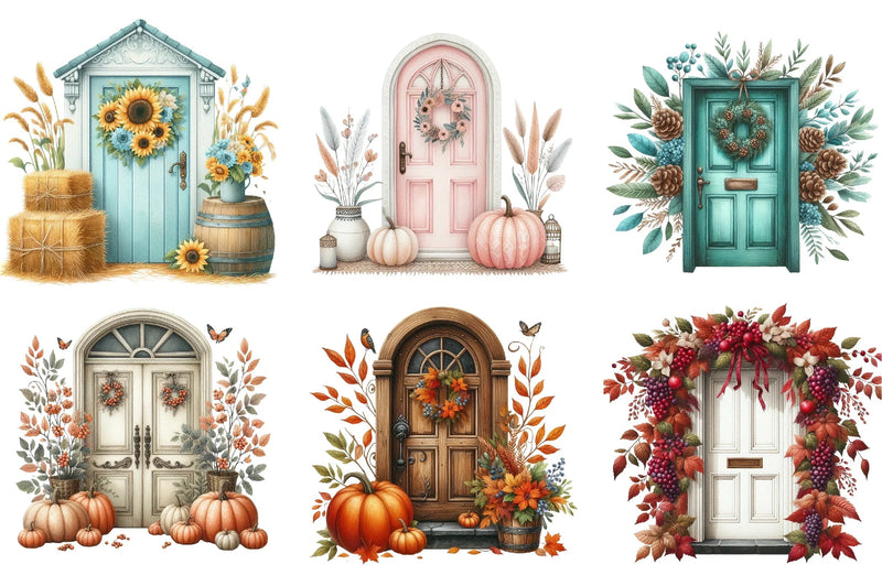 Autumn Door Clipart Bundle - CraftNest - Digital Crafting and Art