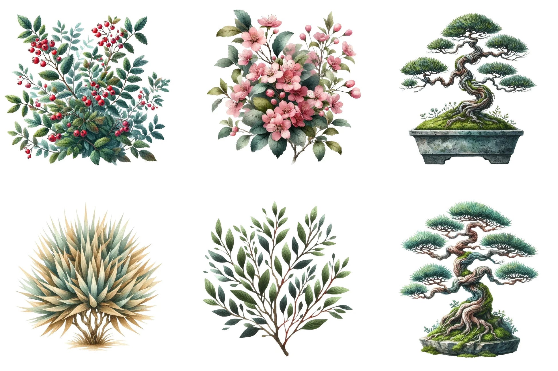 Bushes Clipart Bundle for Creative Designs - CraftNest - Digital Crafting and Art