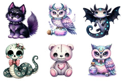 Kawaii Goth Animal Clipart Bundle - CraftNest - Digital Crafting and Art