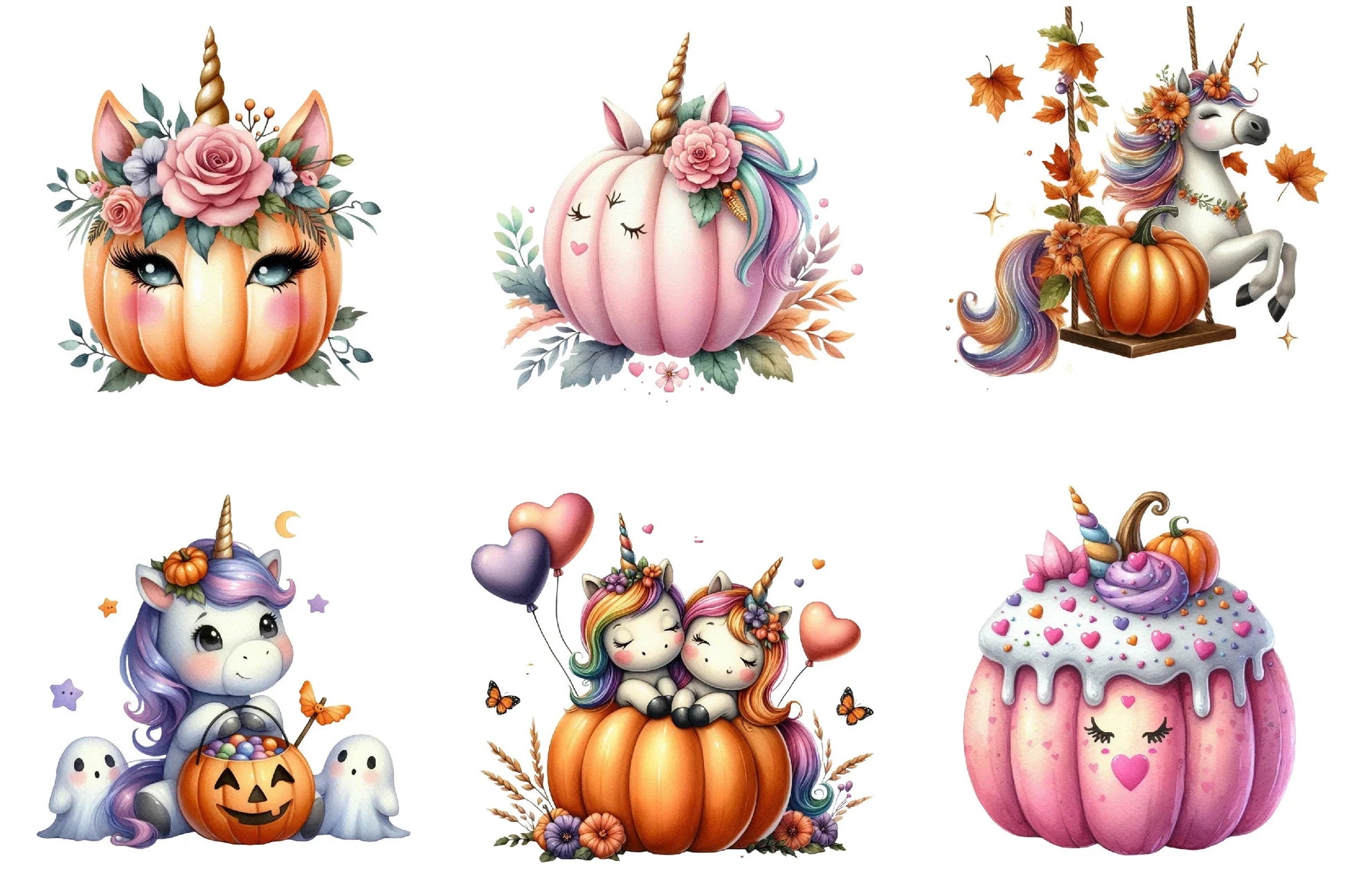Unicorn Pumpkin Clipart Bundle - CraftNest - Digital Crafting and Art