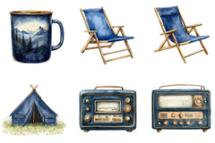 Navy Summer Outdoor Clipart Bundle - CraftNest - Digital Crafting and Art