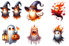 Ember Eyed Ghost Halloween Clipart Bundle - CraftNest - Digital Crafting and Art