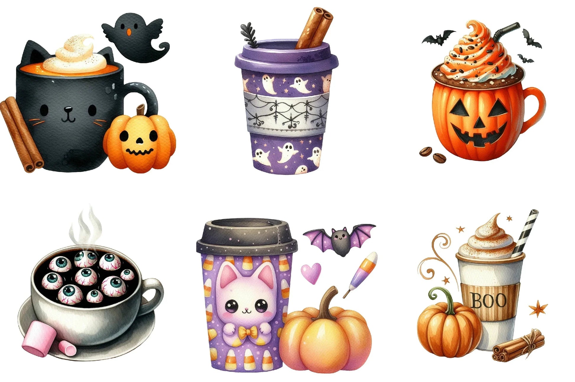Halloween Coffee Clipart Bundle - CraftNest - Digital Crafting and Art