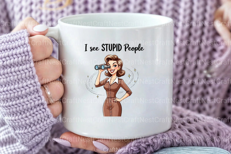 Sarcastic Funny Girl Can't Adult Today Clipart Bundle 9 - CraftNest - Digital Crafting and Art