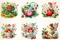 Spring Strawberry Fairy Garden Clipart Bundle - CraftNest - Digital Crafting and Art
