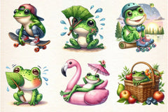 Frog Summer Clipart Bundle - CraftNest - Digital Crafting and Art