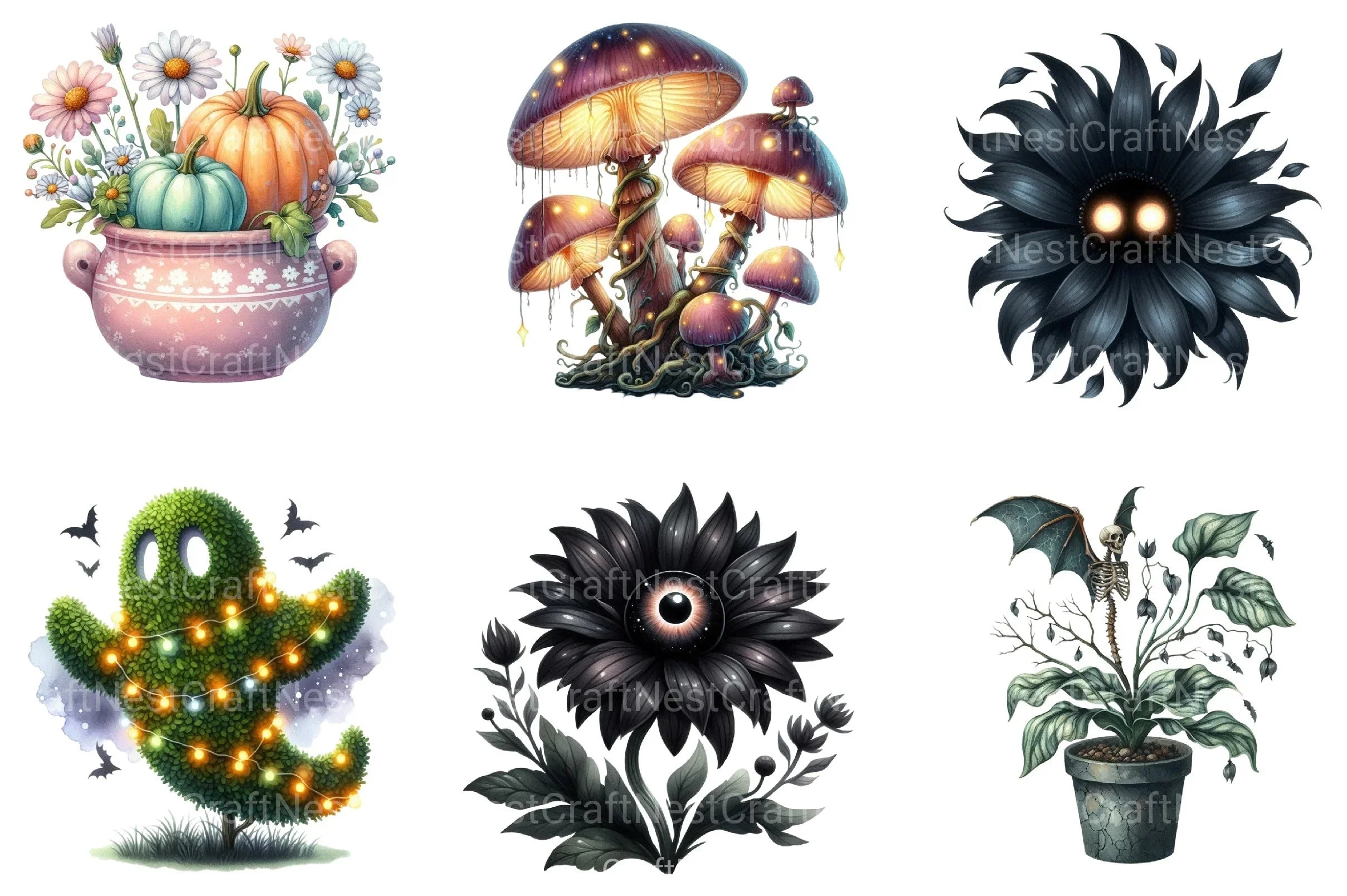 Halloween Garden Clipart Bundle - CraftNest - Digital Crafting and Art