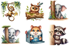 Quirky Animals Peeking Clipart Bundle - CraftNest - Digital Crafting and Art