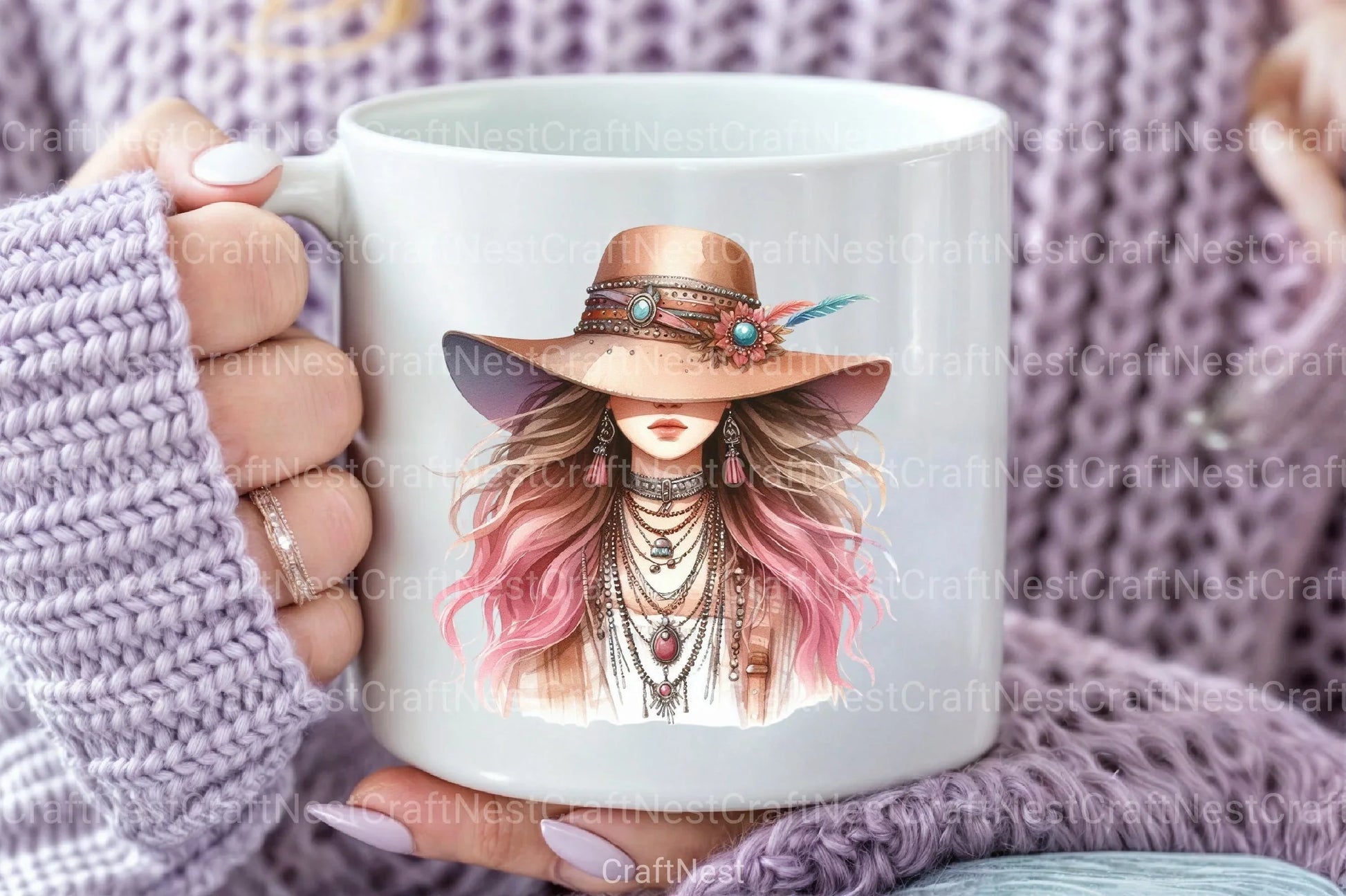 Tribal Boho Girl Clipart Bundle 3 - CraftNest - Digital Crafting and Art