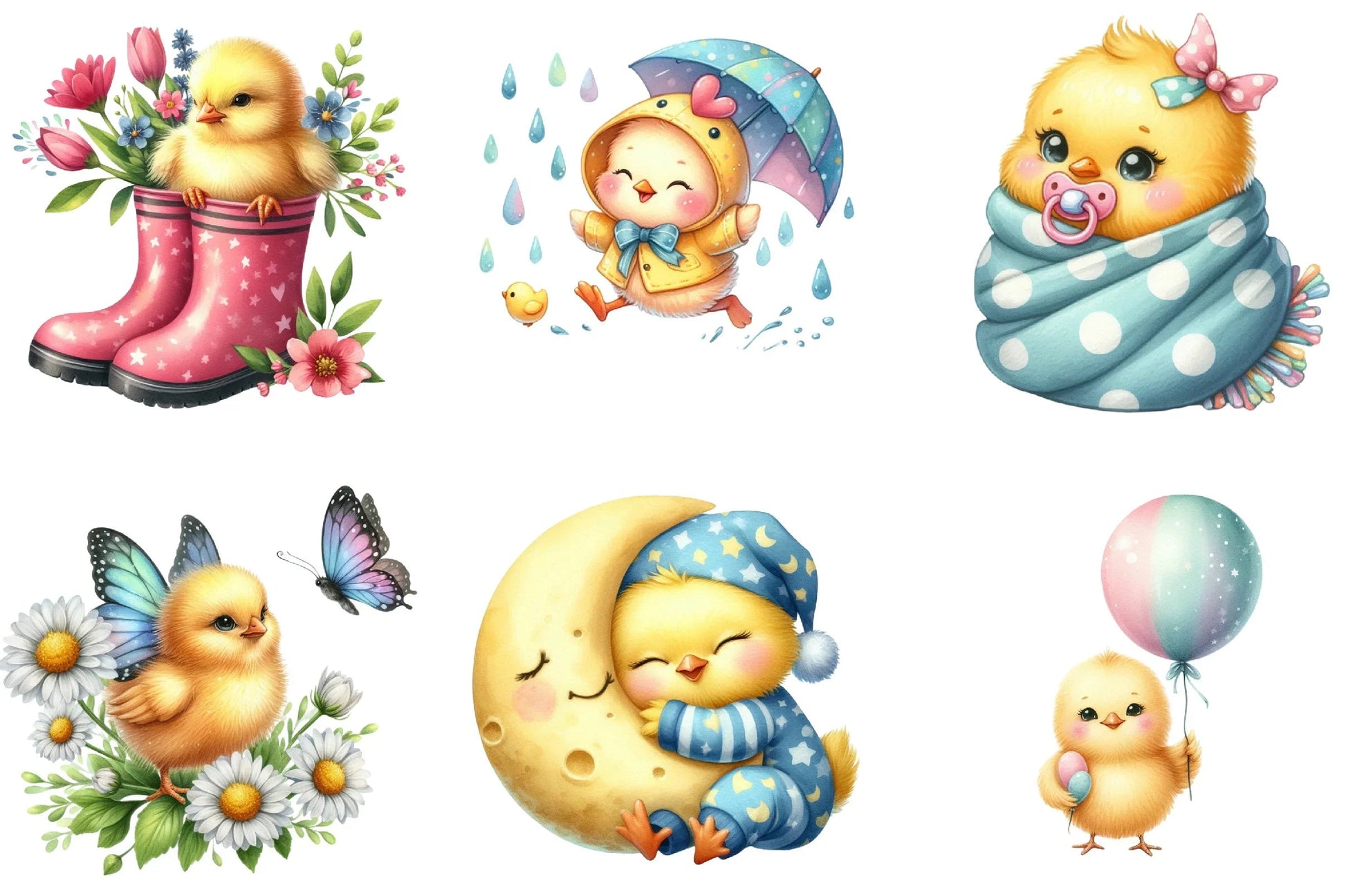 Cute Chick Clipart Bundle - CraftNest - Digital Crafting and Art