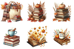 Autumn Books Clipart Bundle 5 - CraftNest - Digital Crafting and Art