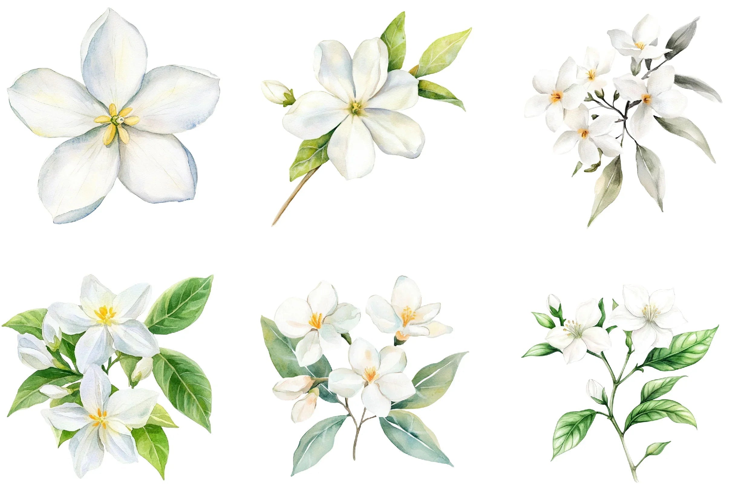 Jasmine Flower Bloom Clipart Bundle - CraftNest - Digital Crafting and Art