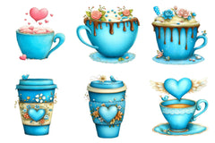 Valentine Coffee Cup Clipart Bundle - CraftNest - Digital Crafting and Art