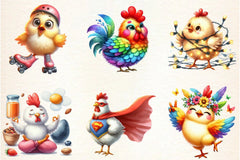 Funny Chicken Crazy Clipart Bundle - CraftNest - Digital Crafting and Art