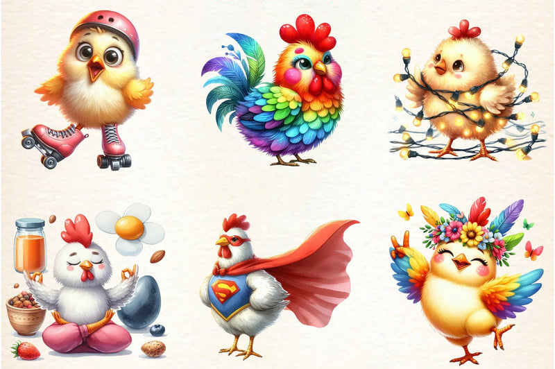 Funny Chicken Crazy Clipart Bundle - CraftNest - Digital Crafting and Art