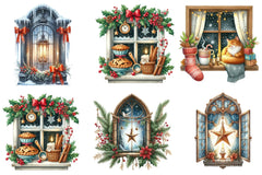 Christmas Cozy Window Clipart Bundle - CraftNest - Digital Crafting and Art