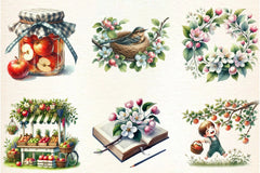 Spring Apple Harvest Clipart Bundle - CraftNest - Digital Crafting and Art