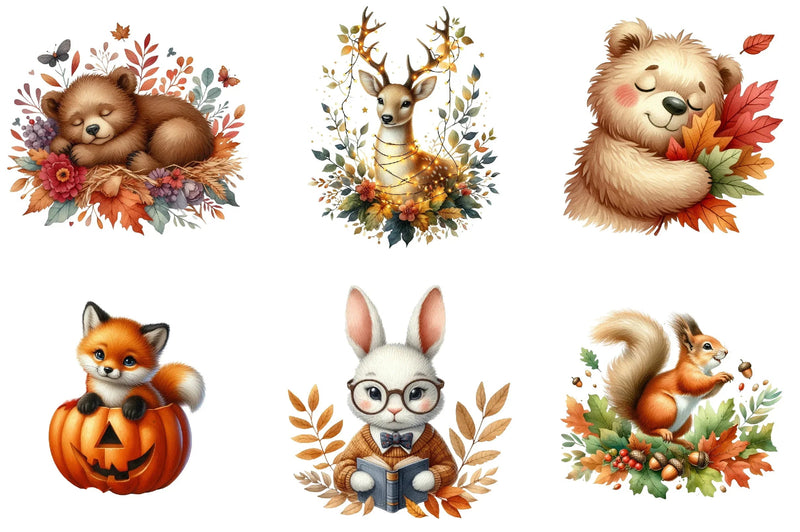 Autumn Forest Animal Clipart Bundle - CraftNest - Digital Crafting and Art
