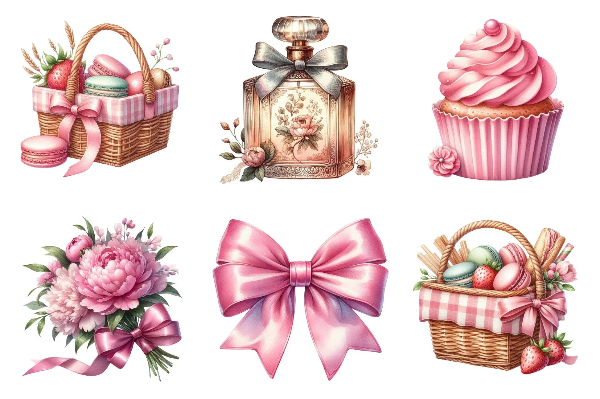 Coquette Girly Summer Clipart Bundle - CraftNest - Digital Crafting and Art