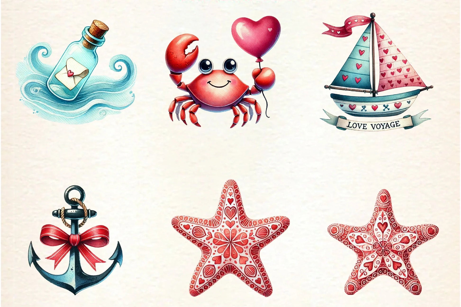 Maritime Valentine's Clipart Bundle - CraftNest - Digital Crafting and Art