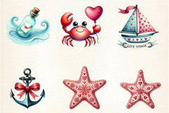Maritime Valentine's Clipart Bundle - CraftNest - Digital Crafting and Art