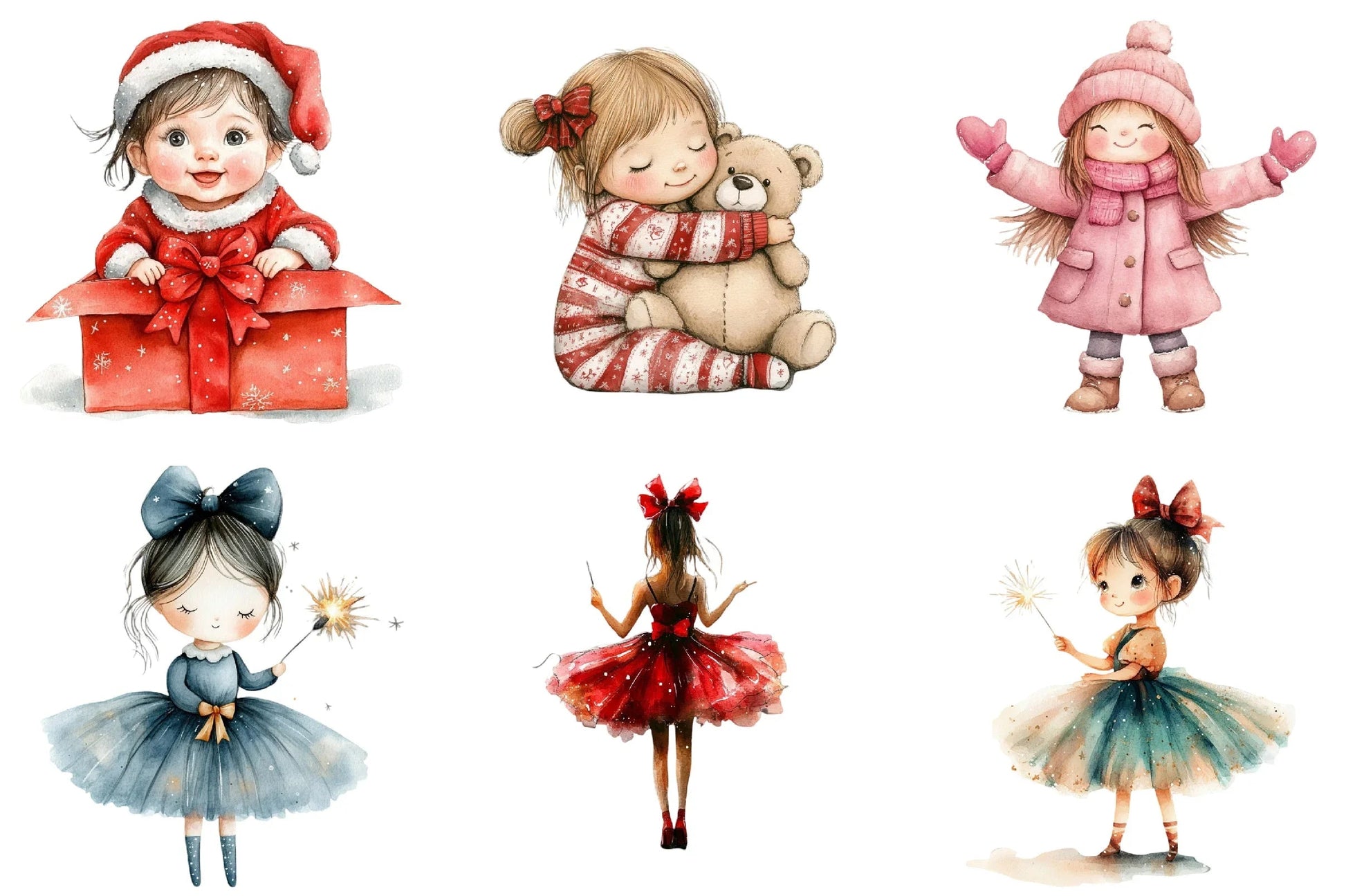 Christmas Girls Clipart Bundle - CraftNest - Digital Crafting and Art