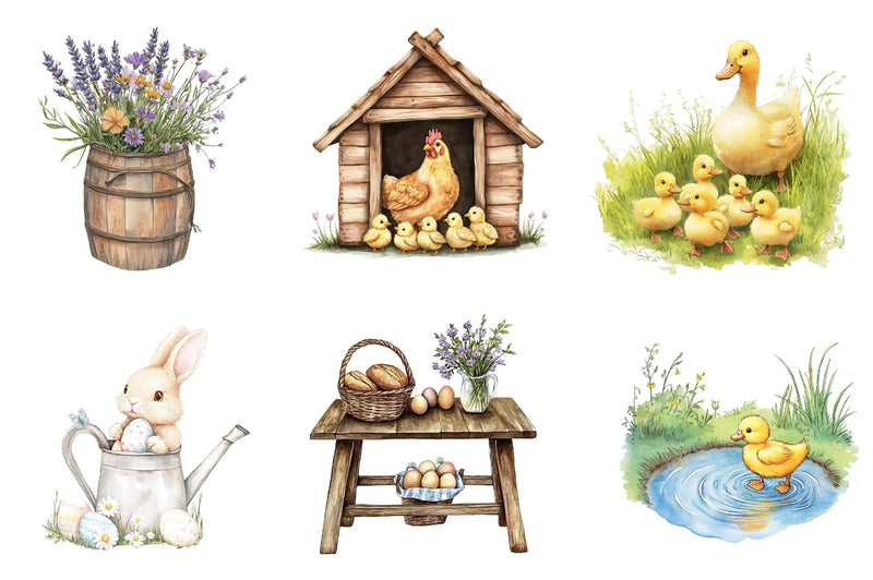 Spring Farm Clipart Bundle - CraftNest - Digital Crafting and Art