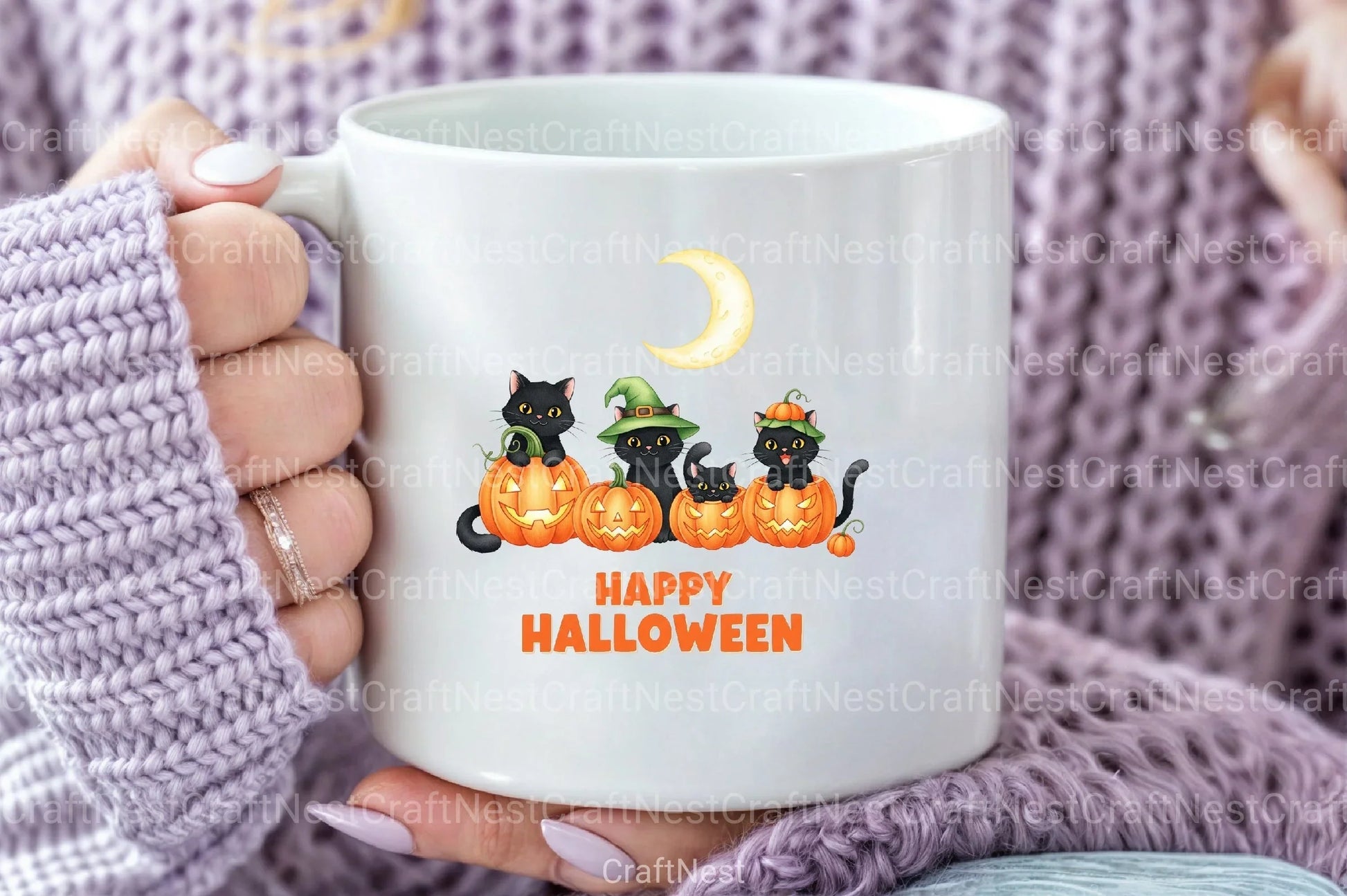 Happy Halloween Black Cat Clipart Bundle - CraftNest - Digital Crafting and Art