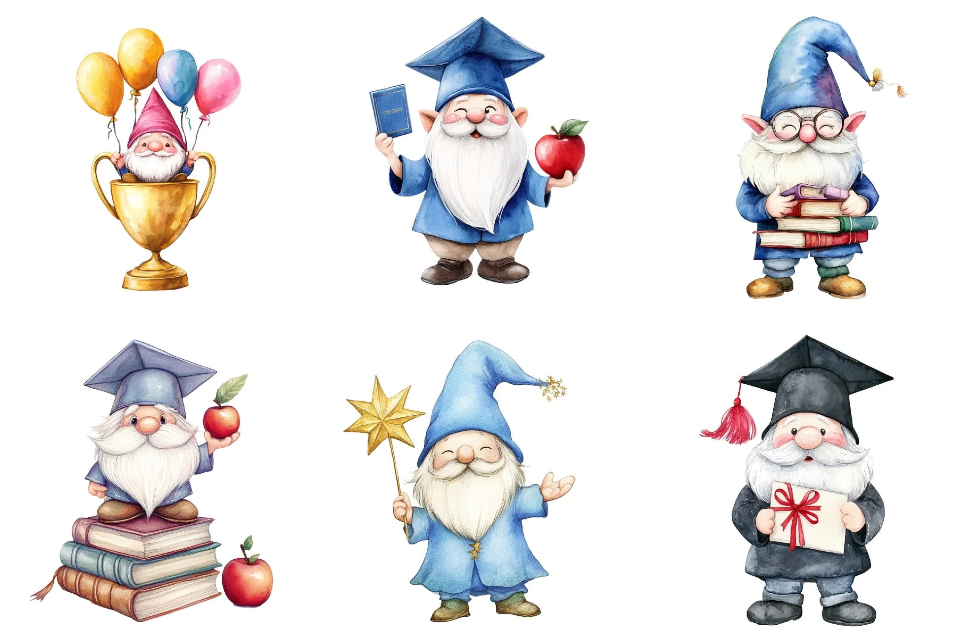 Graduation Cute Gnome Clipart Bundle - CraftNest - Digital Crafting and Art