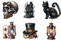 Steampunk Halloween Clipart Bundle - CraftNest - Digital Crafting and Art