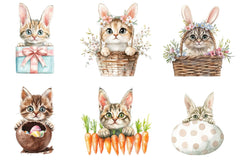 Easter Bunny Cat Peeking Sublimation Clipart Bundle - CraftNest - Digital Crafting and Art